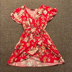 Red floral dress
